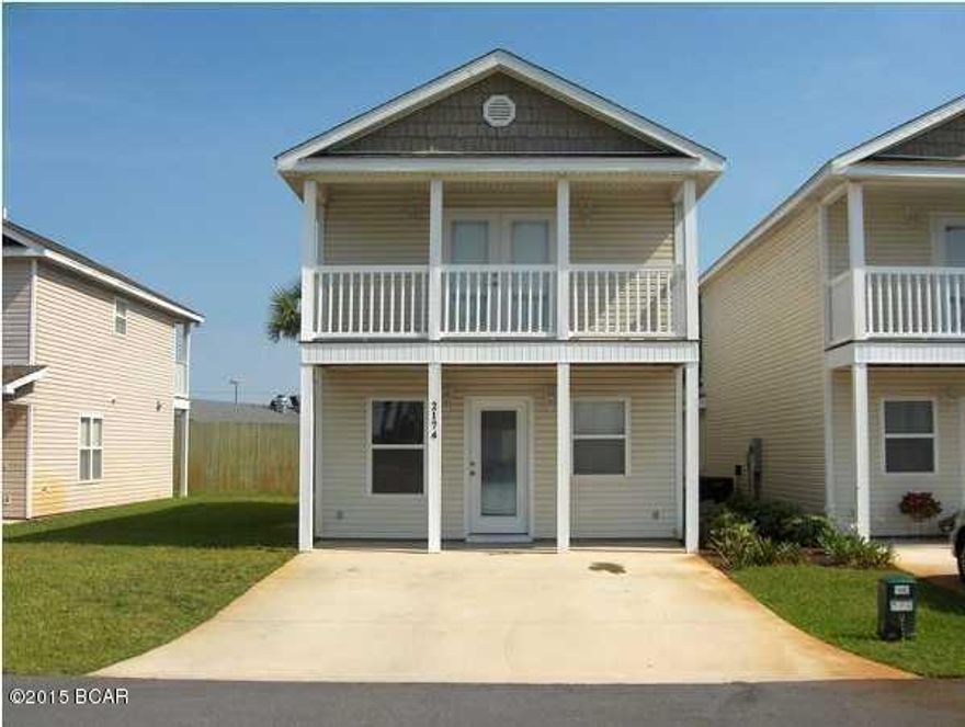 The Gates of Sterling Cove, this 3 bedroom 2.5 bath townhome is located in a cul-de-sac area inside this gated community. Nice open floor plan with ceramic tile and carpet in bedrooms. Breakfast bar, outside storage, 9 ft ceilings, french doors to balcony, covered patio and much more.