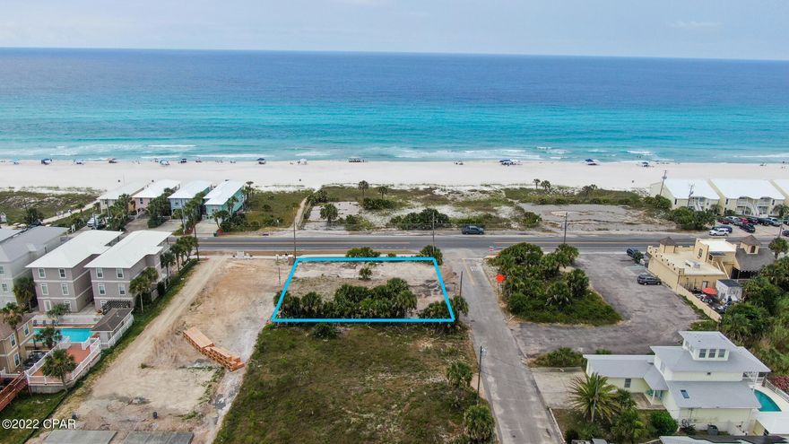 Rare find, commercial vacant corner lot on front beach road across from the Gulf of Mexico, zoned C-2, in Luguna Beach area. This lot comes with complete architectural drawings and building plans for a 3000 square foot store. Great for gift shop, coffee shop or conveience store., multiple options for land use.  Complete construction plans available upon request. This lot is located in desirable tourist area.

Owner financing available with competitive interest rate.

Buyer to verify all information.