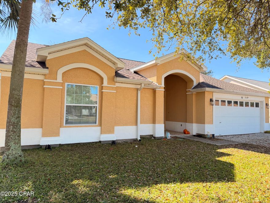 CURRENTLY UNDER CONTRACT, SELLER WILL CONSIDER BACKUP OFFERS' Wow, what a home! Just down the street from the beach and right next door to Pier Park, this stunning 4-bedroom, 2.5-bath residence sits in one of Panama City Beach's most desirable neighborhoods — Summerwood. Ideally located just steps from the community pool, this home offers the perfect blend of comfort, convenience, and coastal living.

Step inside and you'll immediately be impressed by the open, light-filled layout. The spacious living room flows seamlessly into an eat-in kitchen with a breakfast bar, while the open dining area and dedicated flex room provides plenty of versatile space for you and your family's needs.

Additional features include vaulted ceilings, arched doorways, 18-inch porcelain tile, walk-in closets. The home is  great for entertaining covered porch large yard. Roof and windows replaced 2019.

Situated on a large corner lot with a privacy fence and covered patio, this property offers both space and seclusion. The lot is irregular in shape  but a huge corner lot.