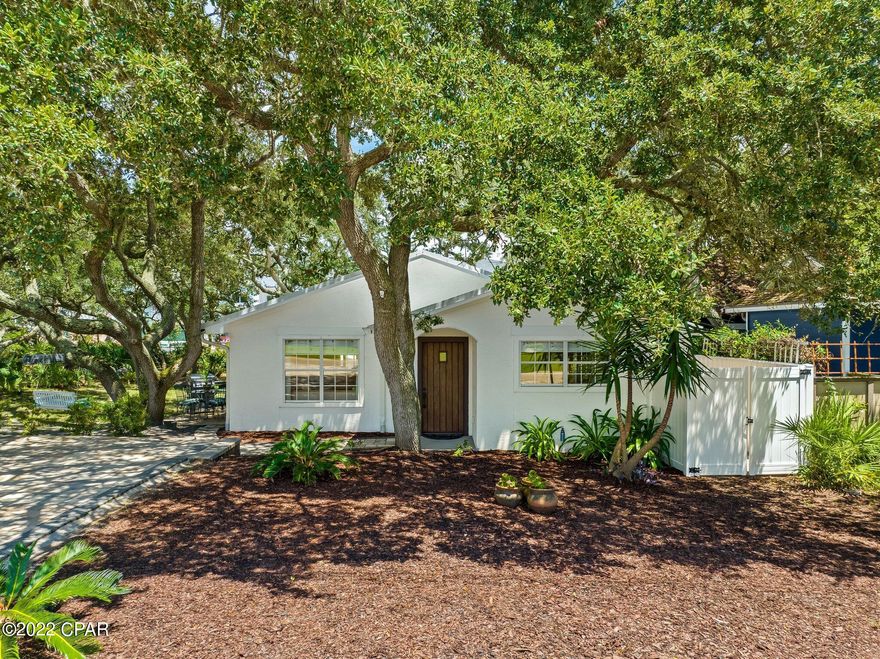 Here is the beach home that you have been waiting for! This Gem is located in the desired Riveria Beach, only 2 1/2 blocks to the sugar white sands & emerald waters. Sold Fully Furnished, which includes a hot tub, bicycles & oversized golf cart for your beach gear! You will be drawn to the outdoors, as the property is surrounded by magnificent, shaded, live oak trees. Do you want to put in a pool or extend your privacy? The Sellers are giving the option to buy their adjacent lot, for an addtl amount. As you step inside, you will find an open floor plan with hardwood floors, shiplap throughout, large open kitchen w/ a gas stove, soft close cabinets, granite countertops, vaulted wood ceilings, gas fireplace & more! Serene location, yet close to all of the action on 30a & Pier Park! Must See!
