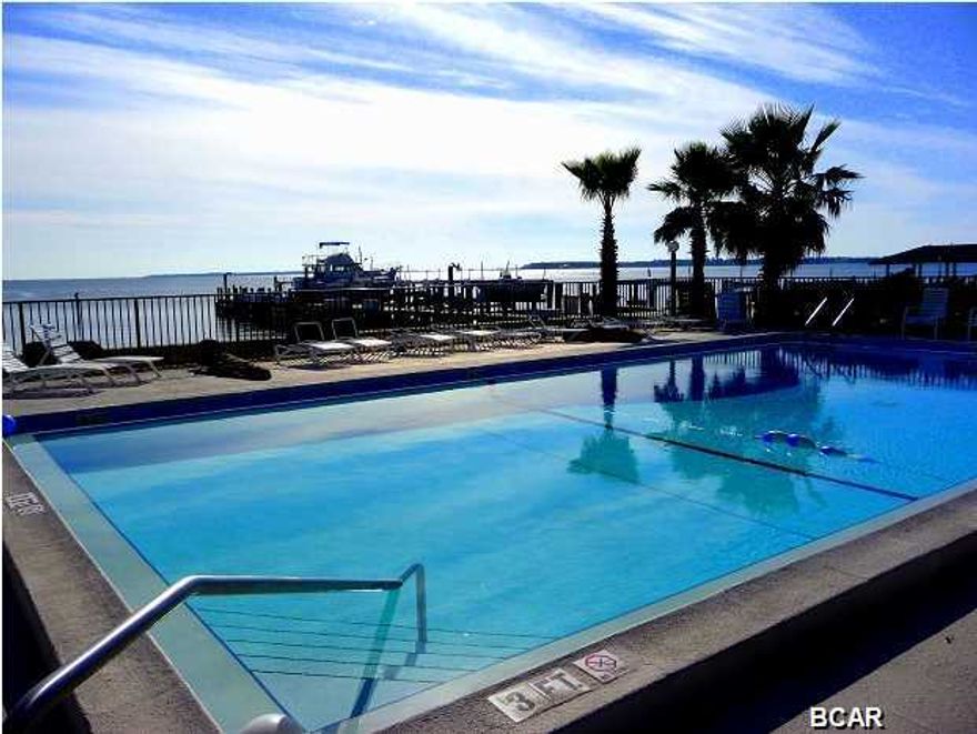 For rent. This first floor unit has ceramic tile floors throughout and painted with calming neutral colors. The condo is located on the North side of Landmark with a view of the pool and lush landscaping from the patio. Landmark Condominium is within easy walking distance to restaurants such as the Captains Table, Uncle Ernies, Hunts Oyster Bar and the recently added Shrimp Boat. Come see this neat complex that sits alongside St. Andrews Bay and features 2 pools, a private beach, and 7 beautifully landscaped acres. Whether it is July or December, this complex is quiet and offers the best of Bay living with easy access to the Gulf of Mexico. Landmark features a 20 slip marina and it is still possible to buy or rent a slip and become part of the boating crowd. Cable TV, water, sewer,