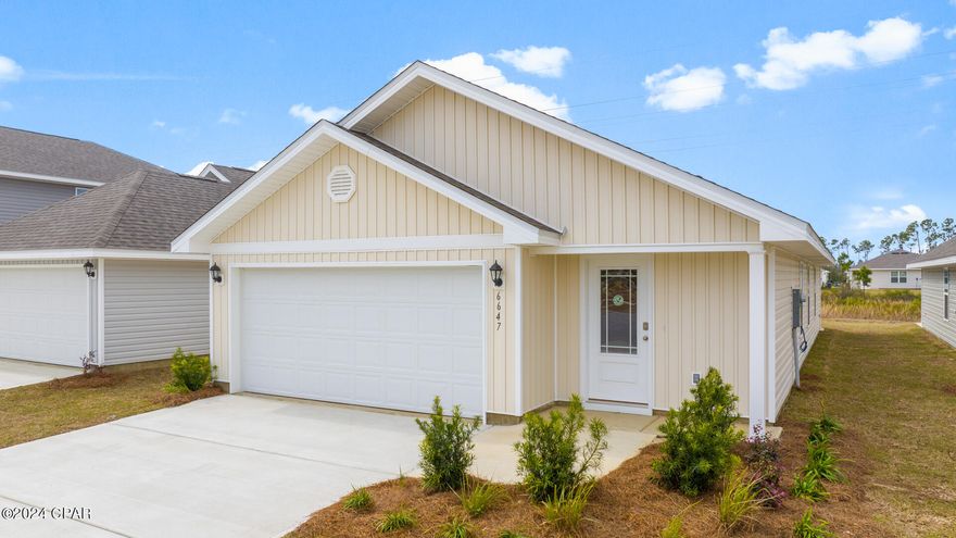 Red Tag Sale!!! Special incentives for a limited time! The Burke is a 3-bedroom 2 bath, 1384 square foot home with an open floorplan. This home features a large living area, open to kitchen and dining area. The kitchen features a center island with white cabinetry, stainless appliances including a stove, microwave and dishwasher. Interior features of this home include stainless appliances, EVP vinyl flooring, durable laminate countertops and carpet in the bedrooms. Liberty neighborhood is conveniently located in beautiful Panama City off Star Avenue near 231. Located just 25 minutes from Tyndall Airforce Base, 20 minutes to hospitals, and less than 15 minutes to shopping, restaurants, and grocery stores you will be amazed at the convenience once you enter the winding entrance to this beautiful sanctuary. Liberty a new lifestyle community, offers a 7,500 square foot community center with full gym, wellness rooms and much more. Additionally, behind the community center is a water wonderland with resort style pool, splash pads, and an outdoor grilling kitchen with seating.