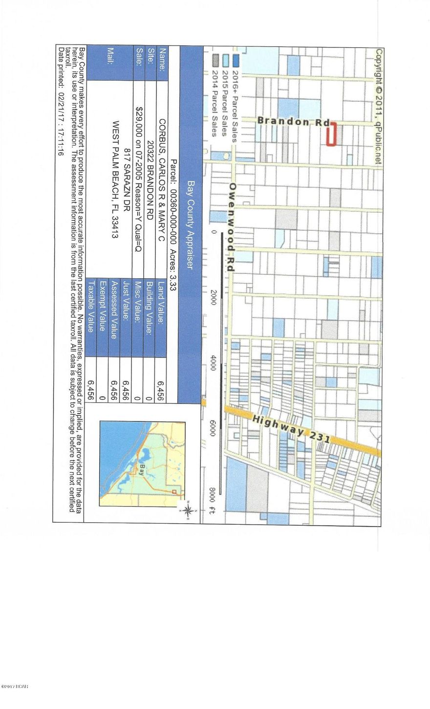 Nice huge lot over 3 acres just off 231 in Fountain. 40 minutes to the beach 25 minutes to Northwest International Airport..20 mins to the Mall.. Build your dream home in Paradise.. Plenty of room for an inground pool.. bbq pit whatever your heart desires.  All sizes are approximate, please measure if important.