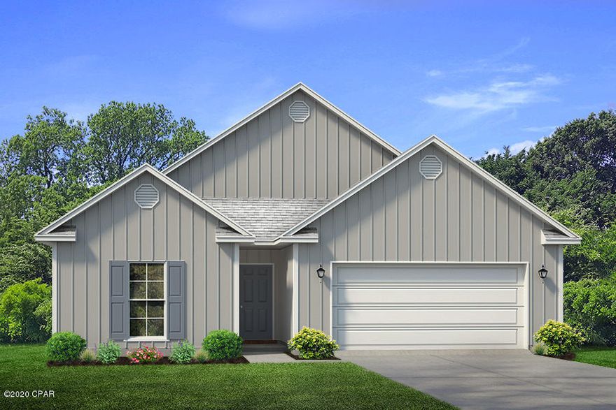 Welcome to Moonraker - Limited homesites remain! This is the Delray floor plan. As you enter this home you will find vinyl plank flooring in the foyer and all common areas of this home

including wet areas. Just off the foyer is a hallway on the left with a linen closet, a hall bath and two bedrooms with plush carpet. You will find a laundry room and

4th bedroom in the hallway to the right of the foyer. The great room open is open to the nice sized kitchen with center island, beautiful painted cabinetry and

granite countertops. The appliances include a stove, microwave and dishwasher. Just off the great room you will find the master bedroom with his & hers walk-in

closet. Bedroom 1 features double vanities with granite countertops and a large shower. This home also includes a standard Smart Home package, with Qolsys Touch Panel, KwikSet keyless entry, and Echo Dot. Also included is a one year manufacturer's warranty, 1 year Builder Warranty and a 10 year structural warranty. Pictures,
photographs, floor plans, elevations, features, colors and sizes are approximate for illustration purposes only and will vary from
the homes as built. Home and community information including pricing, included features, terms, availability and amenities are
subject to change and prior sale at any time without notice or obligation. For Move-In/Completion Estimates: Ready dates are
estimates only. Timing of completion of construction and buyer move-in are subject to contingencies contained in home
purchase agreement and governing jurisdictions issuance of a certificate of occupancy, and may change due to forces
majeures and other delays or disruptions outside the reasonable control of D.R. Horton, Inc.