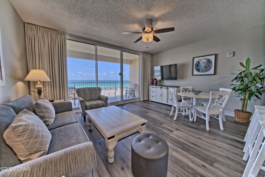 'CURRENTLY UNDER CONTRACT, SELLER WILL CONSIDER BACKUP OFFERS' ****BEST DEAL ON THE BEACH!!!*******ABSOLUTELY STUNNING**** This AMAZING 2 bedroom 2 bath condo has a RARE 2nd floor location which eliminates long elevator wait times!!. This BEAUTIFULLY RENOVATED condo sleeps 6 comfortably and is being sold FULLY FURNISHED and RENTAL READY (excluding linens). RECENT RENOVATIONS include new luxury vinyl plank flooring, paint, baseboards, all new furnishings in 2021, new window coverings, S/S appliances, HVAC installed in 2023, water heater was replaced in 2015 and the list goes on and on!. MAJESTIC BEACH RESORT is one of PCB's finest communities with UNSURPASSED AMENITIES which include 3 large outdoor pools, 2 HEATED INDOOR POOLS, fitness facility, movie theater, tennis court, Starbucks deli and the H20 POOLSIDE BAR & GRILL. Majestic Beach Resort is located in the heart of PCB close to shopping, restaurants, entertainment and the best the beach has to offer. Don't let this once in a lifetime opportunity pass you by!!