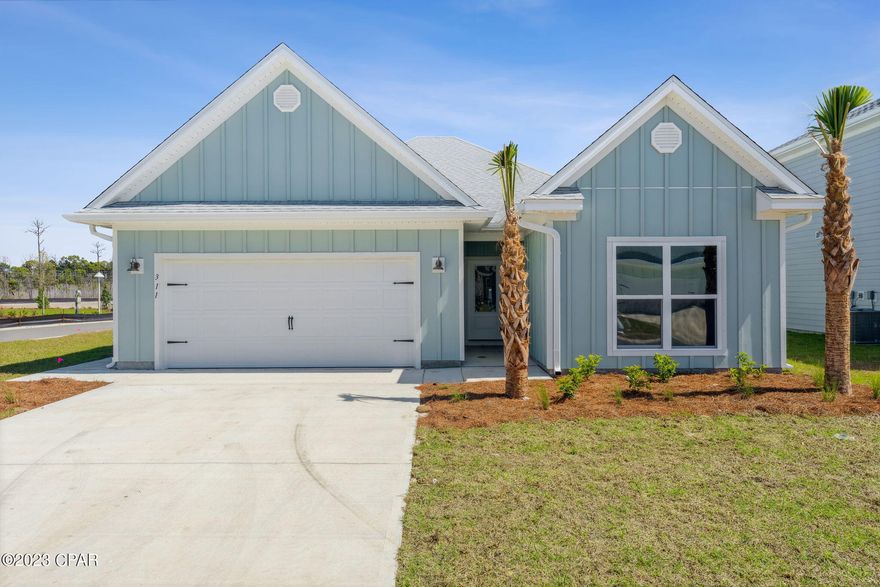 The Kennedy is a 4-bedroom, 3-bath home with 2197 square feet of living space located in WindMark Beach. Standard features of this home include beautiful quartz countertops with undermount sinks in the kitchen and all bathrooms, 5 panel wood doors, engineered vinyl plank flooring throughout the entire home and 9-foot ceilings throughout. Stainless steel appliances included are a free-standing smooth top range, microwave, and dishwasher. The kitchen features a large walk-in pantry, disposal and water filtration system. This unique floor plan features a mother-in-law suite complete with its own entrance, kitchen, bedroom, bathroom, heating and cooling and laundry. WindMark Beach is a tranquil community where one can enjoy the natural settings with boardwalks, walking paths, bike trails, and deeded beach access. WindMark Beach also offers residents numerous luxury amenities and features including a community pool, a gym, restaurants, packaging store/bar, beach equipment rentals, roving security, community fire pit, local shopping, and a versatile community center.