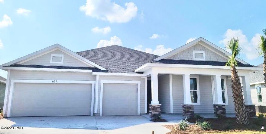 Entered for comp purposes only. The Tracewood floor plan with Craftsman elevation by Samuel Taylor Homes features 4 bedrooms, 3 baths, and 3-car garage. All homes are currently built above hurricane code with 2'x6' exterior wall framing, hurricane tie down rod and anchor system, architectural shingles and higher insulation ratings. Interior standard features include 9 and 10 foot ceilings, tile and carpeted floors, granite counter tops, gas stove, microwave, dishwasher and garbage disposal. Upgrade options are available. Please visit the Model home located at 206 Basin Bayou Drive for more information! Excellent opportunity to be in the hottest community on the Beach. WALK TO SCHOOL!