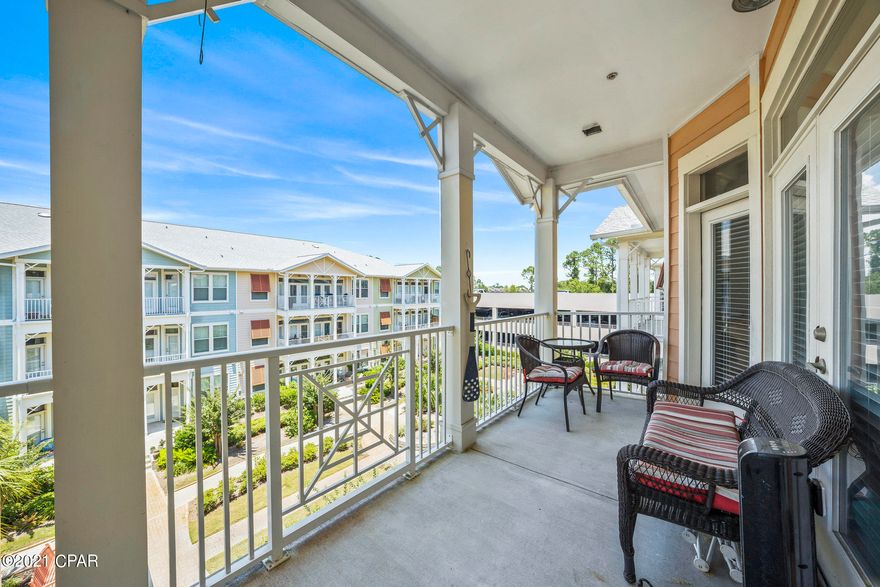 Beautiful 2 bedroom top floor unit in a resort style community of Island Reserve. This unit is a must see with stainless steel appliances, granite counter tops, and LVP floors throughout entire condominium. These condos feature split bedroom floorplan with on-suite bathroom at each bedroom. Large balcony that can be accessed from both bedrooms and living room overlooking the peaceful courtyard. Island Reserve is a gated community that has heavily landscaped courtyard throughout and many amenities such as a 1 acre sized pool with waterfall, indoor basketball court, gym,hot tub, theater room, and covered parking. All information is believed to be correct but should be verified by the Buyer.