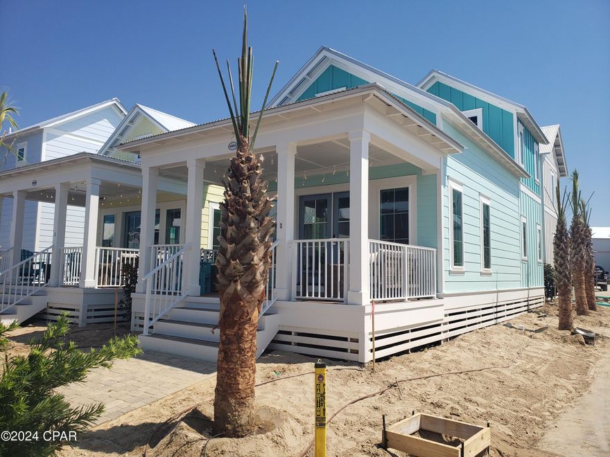 Be among the first to discover this thoughtfully curated and efficiently designed home in a charming ''surf village'' at Margaritaville Beach Cottage Resort in Panama City Beach.   The Longboard plan lets you connect and gather on your front porch or step inside to explore 760 sf of heated/cooled space perfectly designed to fit your every need.  These charming tiny homes feature a bedroom with a king bed and bath on the first floor and a sleeping loft with built-in full over full bunk beds on the 2nd level.  Located in the exciting new Margaritaville Beach Cottage Resort, homeowners and their rental guest will have a hard time deciding what to do first; you can relax in the huge resort pool, take a trip around the 425 ft long lazy river, ride down one of two waterslides, soak in the sun on the 580 feet of dedicated beach, have a margarita and cheeseburger from the grill, play games on the lawn, watch outdoor movies and much, much more.  Don't miss your opportunity to enjoy everything the Margaritaville lifestyle has to offer!

Water, trash, landscaping, TV, Internet and phone are all included. In addition, Club dues are $150/month and membership is mandatory for all homeowners. Total HOA, Condo and Club fees are $2068/quarter.

We anticipate construction for these homes will be complete around Summer 2024.