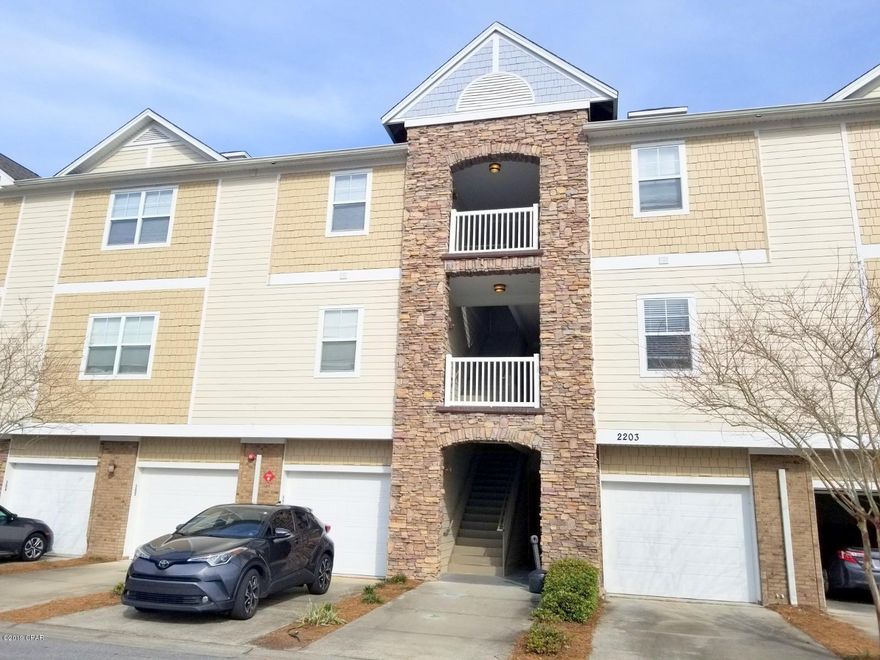 Perfect location if you work on the beach or in-town. Perfect as a second home / vacation home. Owner's pride show in the excellent condition of this home. Freshly painted and updates create the relaxing Feel of Home. First floor unit conveniently located in front as you come thru the gate facing Laurie Ave. Complex is well kept and maintained regularly with ponds, pools, and manicured landscaping. Large Master Bedroom and Spacious Floor Plan makes this a Perfect Choice...Fees cover everything but electric.......Come See For Yourself!!!