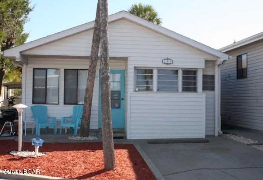 This 2 bedroom 2 bath home is located in the heart of Venture Out giving it an unbeatable location. The living room is a good size and so is the master bedroom and bath. There is also an indoor laundry room. All this at a great price! Venture Out has 300' on the beautiful pristine beaches of the Gulf of Mexico and 1,000' on the Grand Lagoon. Venture Out has something for everyone. With two salt water pools (one heated), fishing pier, boat ramp, mini golf, children's play ground and much more
