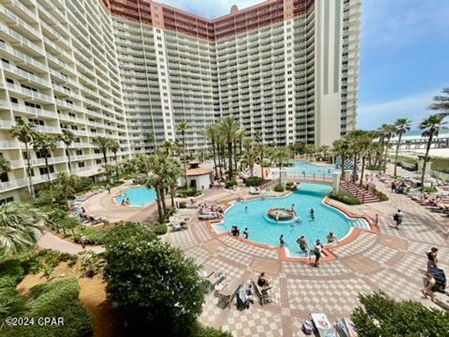 'CURRENTLY UNDER CONTRACT, SELLER WILL CONSIDER BACKUP OFFERS'. THIS IS IT!  AN INCREDIBLE OPPORTUNITY TO OWN YOUR PIECE OF PARADISE! Discover the very popular ''C'' floor plan on the 9th Floor at Shores Of Panama.  Located on a desirable floor and stack for incredible views of the Emerald waters of the Gulf and gorgeous resort amenities from the Gulf-Front Primary Bedroom, Living Room and the Huge Balcony. Fully furnished, featuring stainless steel appliances, solid counter tops, new mattresses, tv's and wood-look tile floors throughout.

Resort Amenities include: 14,000+ sq. ft. Tropical Lagoon Style Pool and Hot tub, heated indoor Pool and Hot Tub, Sauna, Fitness center, Tiki bars, Donut, Coffee & Ice cream Shop, Pizza Parlor and more!  Call to schedule your private tour today!