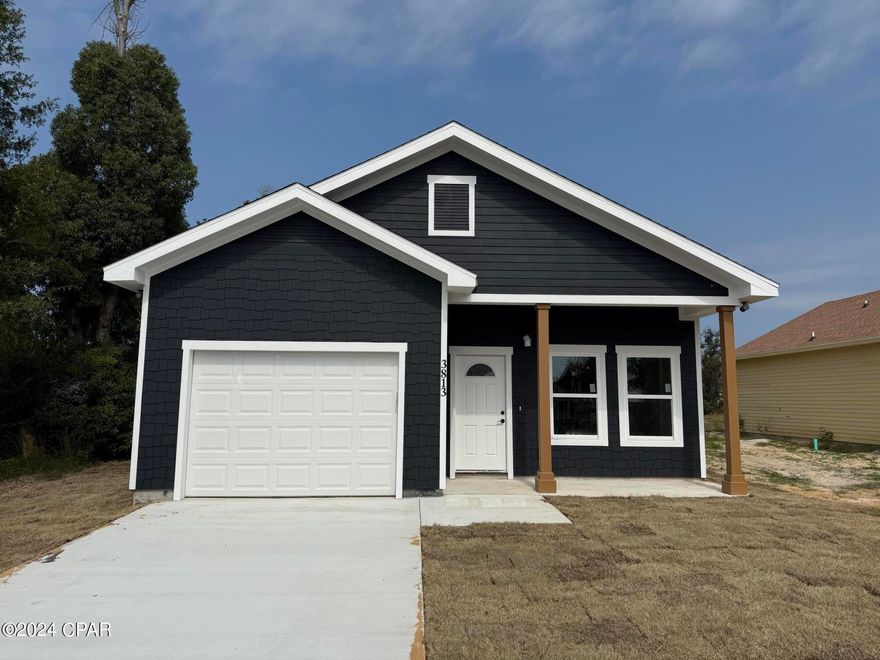 'CURRENTLY UNDER CONTRACT, SELLER WILL CONSIDER BACKUP OFFERS. SELLER IS OFFERING $6,000 towards buyers closing costs or a NEW FENCE! **New Construction**Welcome to this charming new construction farmhouse, offering the perfect blend of modern amenities and timeless design. Nestled in a serene setting, this cozy home features 1,663 sq ft of beautifully crafted living space. The exterior boasts classic farmhouse details with crisp white siding, contrasted by shadow grey roof. A welcoming front porch, accented by natural wood tones, invites you to enjoy a peaceful afternoon. Inside, the open-concept layout is bathed in natural light, with warm wood floors and neutral tones creating a cozy and inviting atmosphere. The kitchen is a true centerpiece, with white shaker cabinets, quartz countertops, and matte black fixtures. The primary bedroom is a serene retreat, featuring soft warm white with ample closet space and an en-suite bathroom complete with a double vanity. Additional bedrooms offer flexibility for a home office, guest space, or family needs. Outside, you'll find a spacious backyard with plenty of room for gardening, outdoor dining, or relaxing under the stars. A one-car garage and paved driveway provide convenience, while the farmhouse's energy-efficient features ensure comfortable and sustainable living. This property is ideal for those seeking the charm of farmhouse living with the benefits of modern construction. Don't miss your opportunity to own this picture-perfect home! Home is energy efficient with spray foam on the roof deck to conserve energy and reduce heat in the attic space.