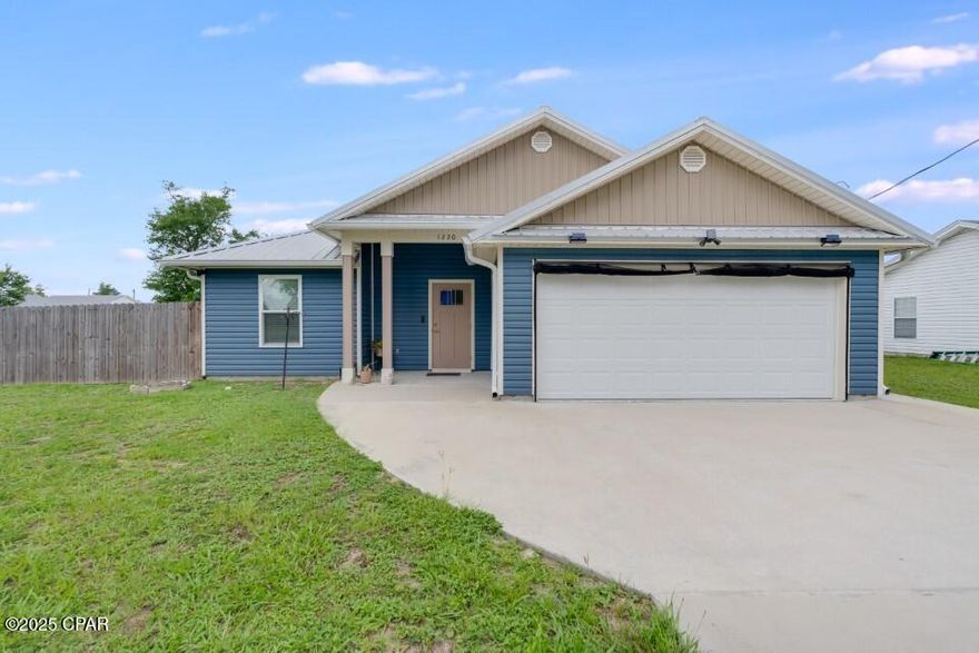 Beautiful large corner lot home in Lynn Haven with detached garage/workshop. You will love this 4 bedroom 2 bath split plan home built in 2021. Highlights include tall ceilings, LVP flooring throughout, kitchen island, granite countertops, stainless steel appliances, tray ceiling in master bedroom, laundry room with washer/dryer, metal roof with gutters, privacy fenced yard, double gate, widened driveway, parking pad beside fence, and flag pole. The detached garage/workshop has a roll up garage door on one side and the other side has an AC unit so it can be used for storage or a workshop. Nearby you there are 4 City of Lynn Haven parks, some that include boat ramps, swimming areas, playgrounds and ball fields. There is also a new walking/biking trail nearby. Lynn Haven is a golf cart friendly community. Centrally located between the beach and Tyndall AFB, with lots of restaurants and shopping nearby. NO PETS!
LANDLORD requires Renters Insurance $250,000 Personal Protection/$500,00 Personal Liability for the term of the lease with paid receipt/copy of declaration page.