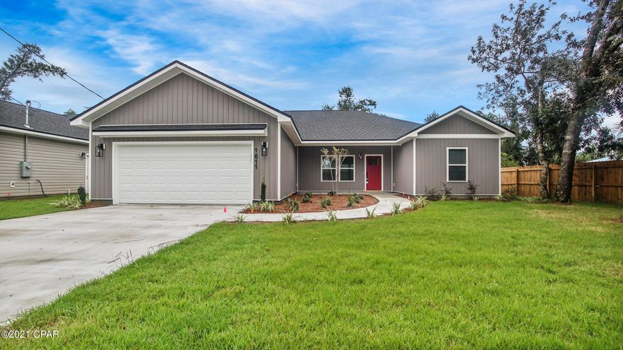 In search of the perfect rental? You've found it! Beautiful new construction home in Lynn Haven. This brand new home features a great open floor plan, 4 bedrooms, 2 full bathrooms, spacious living room, beautiful kitchen with lots of cabinetry, dining area, luxury vinyl plank flooring throughout (no carpet) & laundry room. You'll love the finishing's in this house! The mater bedroom is large & features a spectacular tile shower, double sink vanity & walk-in closet. The three additional bedrooms are spacious & have great size closets. Outside features a large back yard, sprinkler system & plush green grass . Centrally located and close to schools, dining, shopping & parks.