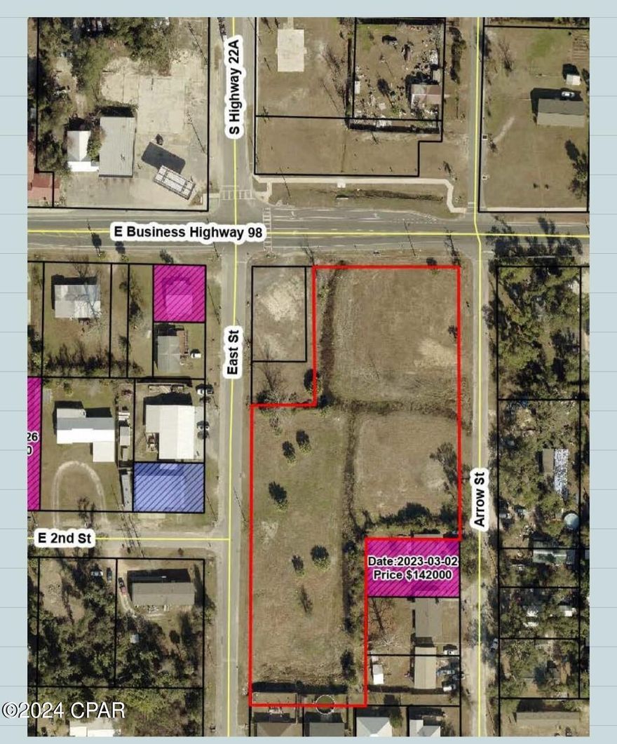 PRICE IMPROVEMENT!  Prime commercial land with road frontage on a very busy road ...  Business Hwy 98!  Located across from S Hwy 22A (aka Bob Little Rd).  Zoning is Mixed Use.