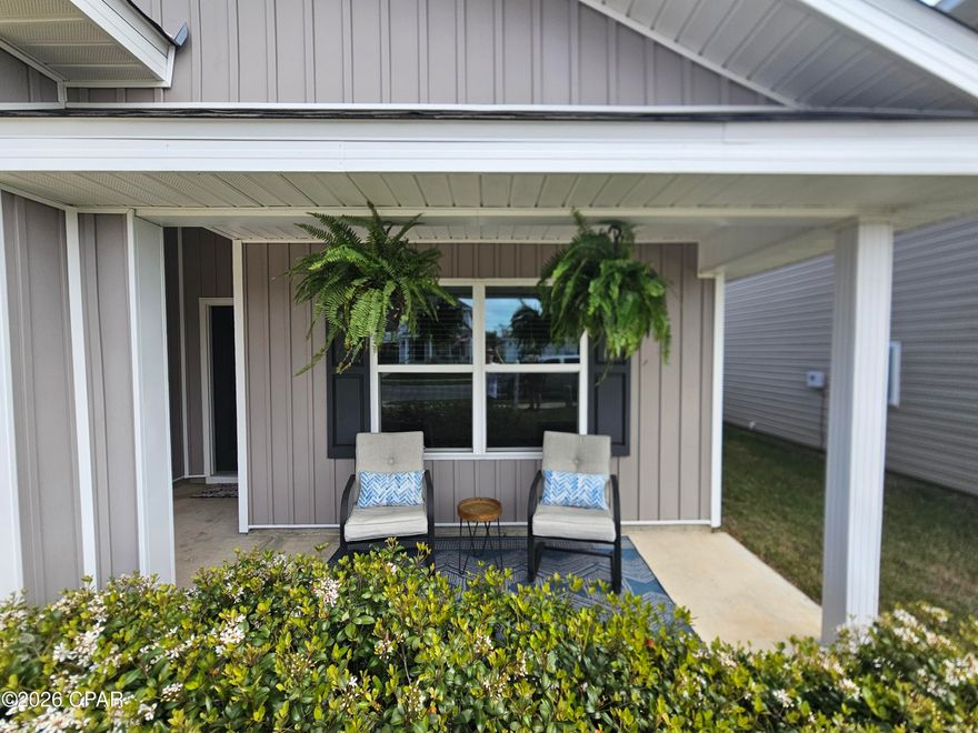 RARE OPPORTUNITY! Assumable VA Loan at a 3.75% Interest Rate--save over $600/month compared to today's rates! This 2022-built 'Cali' model is priced at $362,000 with a manageable equity gap of approx. $26k. Pristine condition, smart home tech, and located in the sought-after Bridge Harbor community near Tyndall AFB. VA-eligible buyers with entitlement substitution preferred. Don't miss this chance to lock in 2022's best rate in 2026!Don't build new at 6% when you can move in here at 3.75%!


The Cali plan features four bedrooms with one that can be used as a den or office. The kitchen is open and spacious with a center island and includes a pantry, beautifully bright white cabinetry. . Bedroom 1 features a private bath with a separate shower and a large soak tub, as well as a spacious walk-in closet. This beautiful home has been constructed with a reinforced concrete foundation with wire mesh and rebar, house wrap barrier and four-sided vinyl. Offering a fenced backyard with no neighboring homes directly behind! Enjoy the community sidewalks, 100 year old Oak Tree park, resort style pool and access to the beautiful beach area with views of the bay! Schedule an appointment today!! Bridge Harbor is located in eastern Bay County just off of Boat Race Road. Living here would you mean that you are approximately 5 minutes to Tyndall Air Force Base and close to numerous shopping and dining establishments. If you're looking for the perfect community, you've found it!