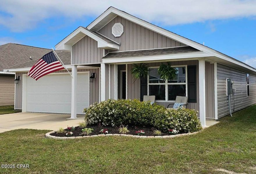 RARE OPPORTUNITY! Assumable VA Loan at a 3.75% Interest Rate--save over $600/month compared to today's rates! This 2022-built 'Cali' model is priced at $362,000 with a manageable equity gap of approx. $26k. Pristine condition, smart home tech, and located in the sought-after Bridge Harbor community near Tyndall AFB. VA-eligible buyers with entitlement substitution preferred. Don't miss this chance to lock in 2022's best rate in 2026!Don't build new at 6% when you can move in here at 3.75%!


The Cali plan features four bedrooms with one that can be used as a den or office. The kitchen is open and spacious with a center island and includes a pantry, beautifully bright white cabinetry. . Bedroom 1 features a private bath with a separate shower and a large soak tub, as well as a spacious walk-in closet. This beautiful home has been constructed with a reinforced concrete foundation with wire mesh and rebar, house wrap barrier and four-sided vinyl. Offering a fenced backyard with no neighboring homes directly behind! Enjoy the community sidewalks, 100 year old Oak Tree park, resort style pool and access to the beautiful beach area with views of the bay! Schedule an appointment today!! Bridge Harbor is located in eastern Bay County just off of Boat Race Road. Living here would you mean that you are approximately 5 minutes to Tyndall Air Force Base and close to numerous shopping and dining establishments. If you're looking for the perfect community, you've found it!