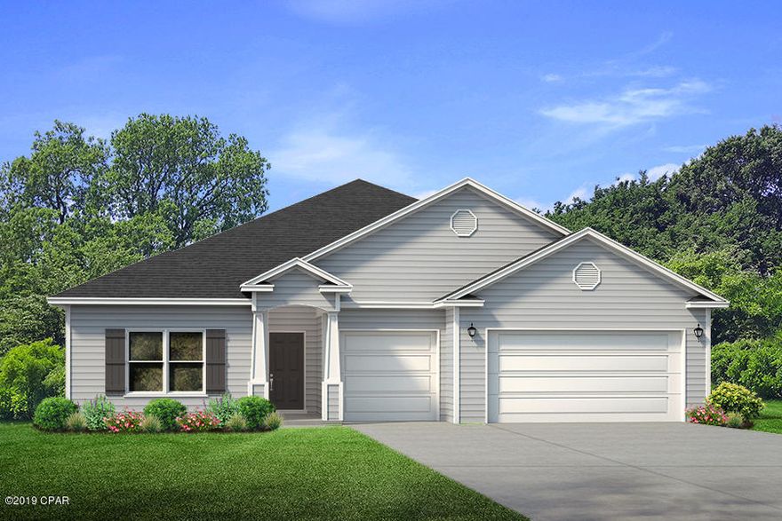 CURRENTLY UNDER CONTRACT, SELLER ACCEPTING BACKUP OFFERS Welcome to Bridge Harbor! This Camden plan is now under construction. This plan is unique in that it has a second garage perfect for a small call or golf

cart. As you enter this home through the front entry way, you will find vinyl plank flooring with a weathered barn board look. The ceilings are 9' throughout with trey

ceilings in the study, dining room, living room and master bedrooms. The walls are orange peel texture and finished with quality paint. The elegant interior doors have

brushed nickel hardware. In the kitchen you will find a nice size center island, with granite countertops and painted cabinetry. The appliances include a stove,
dishwasher and microwave and nice breakfast area overlooks the back yard.  his home has an appointed study, just off the garage and a half bath. hroughout this home the flooring is vinyl plank in all common areas and the bedrooms have plush carpet. The master suite is located on the back of the home and has a nice bath with separate shower and soak tub as well as a walk-in closet. Just off the living room you will find a covered porch, perfect for enjoying an evening dinner or summer barbecue. This home also has Smart Home Technology allowing you to control your lighting, thermostat and even secure your home from a single touch panel. Situated off Boat Race Road, Bridge Harbor is a great community for families of all sizes. Conveniently located near shopping, dining, and Tyndall Air Force Base this community is the perfect place to call home! A quick drive to the sugar sand beaches, but located in a quiet setting away from the hustle and bustle. Pictures, photographs, floor plans, elevations, features, colors and sizes are approximate for illustration purposes only and will vary from the homes as built. Home and community information including pricing, included features, terms, availability and amenities are subject to change and prior sale at any time without notice or obligation. For Move-In/Completion Estimates: Ready dates are estimates only. Timing of completion of construction and buyer move-in are subject to contingencies contained in home purchase agreement and governing jurisdictions issuance of a certificate of occupancy, and may change due to forces majeures and other delays or disruptions outside the reasonable control of D.R. Horton, Inc.