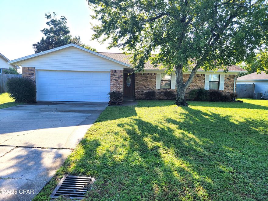 Callaway! 3 bedroom 2 bath home with 2 car garage.  This home features a vaulted ceiling in the living area, Non-operational fireplace, formal dining, breakfast area in the kitchen, master bath with large garden tub, LVP flooring in the common areas and carpet in the bedrooms.  Large lot with privacy fenced backyard, large open patio, shed AS IS for tenants use.  TECO gas heat and tankless water heater.  Sprinkler meter on separate meter with backflow prevention.  Non-Smokers and NO PETS!