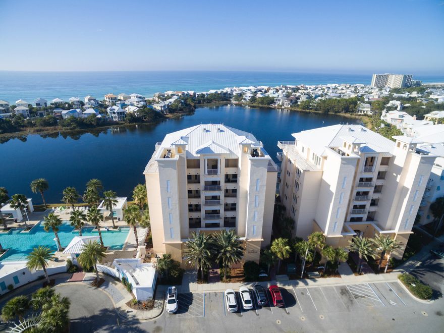 LAKE VIEWS AND GULF ACCESS IN CARILLON BEACH Beautiful 3BD/3.5BA with high end finishes, 10 foot ceilings, and first floor convenience. Large patio offers easy access to the lake and the stunning resort style pool which is surrounded by palms and boasts two spa whirlpools. The Sunset and Sunrise Condominium buildings offer a unique opportunity to be lakefront and only a block from beach access. Each building houses 2 units on the first six stories and a penthouse on the seventh floor. Carillon Beach is on the Gulf of Mexico and offers eight beach accesses and a beachside pool. The views and the amenities are a must see! Large living area is open to the kitchen and has views from every angle. Gourmet kitchen is equipped with Wolf brand six gas burner stove, built-in refrigerator/freezer, wine cooler, ice maker, and warming drawer. The oversized Master Bedroom enjoys beautiful views and access to the patio. Large Master Bath has double vanities, whirlpool tub, steam shower and large closets. Additional bedrooms with ensuite bathrooms that have large walk in showers. 

Carillon beach is an extraordinary beachside, gated community that offers an expansive beach, pools, tennis courts, parks and an easy lifestyle. Lake Powell and Carillon Lake are perfect for water sports such as kayaking, canoeing, water yoga and fishing. 

This spectacular property can be a primary home or investment opportunity, with rental projections of $60K per year. It is conveniently located 3.5 miles east of Rosemary Beach, 7 miles from Pier Park shopping and entertainment area, and approximately 20 minutes from the Panama City Airport. Easy access to Hwy 98 and Hwy 30A.

INSIDE PHOTOS TO COME