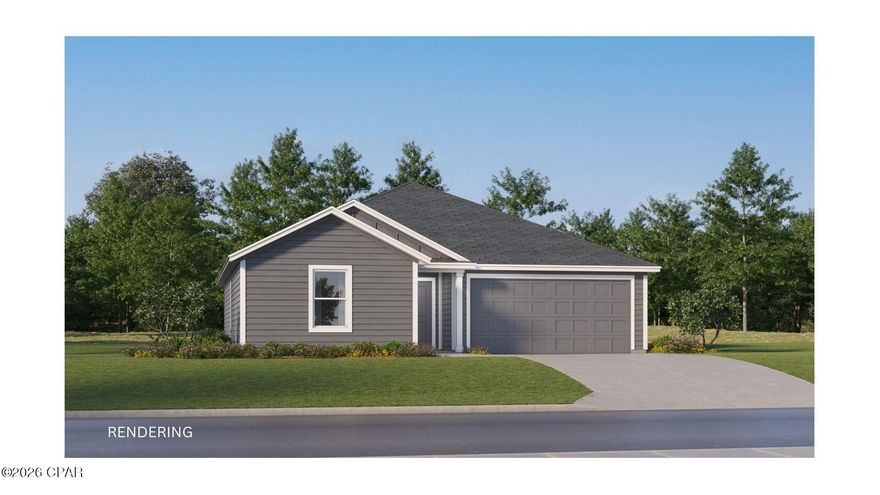 The Bonds floor plan offers a beautifully crafted single-story layout designed for effortless modern living. At the front of the home, a collection of well-appointed bedrooms provides comfort, privacy, and versatility, perfect for family members, guests, or a home office. From the entryway, the home opens into a spacious open-concept living area where the kitchen, dining space, and family room blend seamlessly, creating an inviting atmosphere for gathering, entertaining, or everyday relaxation. The kitchen features quartz countertops, stainless steel appliances, and 42' cabinets for both style and functionality. Nestled in its own private corner at the back of the home, the elegant owner's suite serves as a peaceful retreat with a well-appointed bathroom and a roomy walk-in closet.