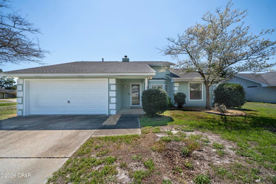 Now available to rent on PCB in Treasure Palms. This 3 bed 2 bath home has been wonderfully updated throughout the years. Split bedroom floor plan with new vanities and light fixtures in both bathrooms. This home is located on a large corner lot with privacy fence so pets welcome. Plus, there are yard buildings or extra storage. Enjoy soft summer nights in the screened patio on the rear of the home. Close to everything on Navy Boulevard and the east end of Panama City Beach. Ask about discounted security deposit for Active Duty Military.