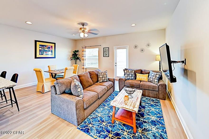 The FULLY FURNISHED & BEAUTIFULLY maintained 3 bedroom, 2.5 bath townhome features profile cabinets, the original granite and Barnwood vinyl Plank flooring which has been well preserved. The townhome has 9' ceilings down stairs. Pantry in kitchen. Vinyl plank floors. Plenty of storage and walk in closet @ master. The current owner personally decorated the unit with specific quality and handmade items. 



Right down the road from the Navy base, 5 minutes from the beach, 10 minutes to Pier Park, and surrounded by a plethora of EXCELLENT local food and live music options. All appliances and furnishings convey with the property.