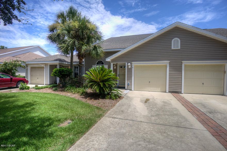 One of the Most Popular Subdivisions is Palmetto Trace.  Location, Location, Location.  Pier Park is just steps away.  Gulf is within 1/2 mile away.  Well kept 3BR/2.5BA Townhome.  Fully equipped Kitchen, newer Refrigerator, Walls in Living Room and Master Bedroom that share other Townhome Owners had sound proofed. AC 2012, Water Heater 2016.  Enclosed Back Porch. Master Bedroom is on 1st Floor, 2 Additional bedrooms and Loft area on 2nd floor. Sunset Floor Plan is the Largest of the 3BR Floor Plans in Palmetto Trace.  All dimensions are approx.