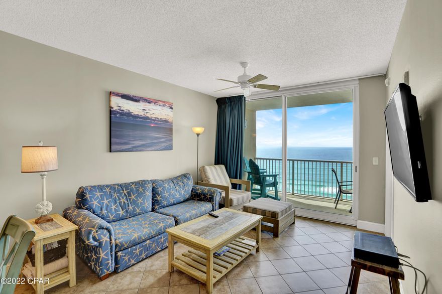 CURRENTLY UNDER CONTRACT, SELLER ACCEPTING BACKUP OFFERS.Enjoy GULF-FRONT views and easy Florida-living in this 3 bed/2 bath Majestic Beach Resort condominium. Featuring easy-to-clean tile and LVP flooring throughout, stainless steel appliances, raised ceilings, and a large, private balcony. The spacious primary suite boasts gulf-front views, balcony access, a separate dressing area, and a jacuzzi tub. You'll love this unit's convenient proximity to the elevator! Prepare to never get bored with all of the amenities Majestic has to offer, including beach access, 2 heated indoor pools, an outdoor covered pool, three hot tubs, mushroom waterfall baby pool, waterfall pool, poolside bar and grill, ballroom, outdoor grills, a tennis court, fitness room, handicap beach ramp, private owner's loung