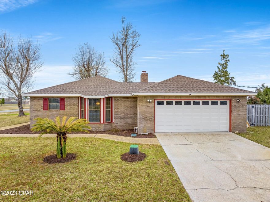 This 4-bedroom, 2 ½-bathroom, ranch-style, brick home sits on a half-acre lot in the desirable neighborhood of College Point. This house sits just moments from the Bay with a 2-car garage and spacious driveway. When you enter this home, you are instantly drawn to the wooden trim accents. The foyer leads to the large formal dining room and welcoming living room featuring a beamed ceiling, floor to ceiling brick fireplace, and wooden mantel. In the kitchen you will find plenty of wood cabinetry for storage, countertop stove, and breakfast nook. Down the hall is a designated laundry room with space for storage. This home is designed around a split-floorplan. Off the living room is a large bedroom featuring chandelier lighting. The remaining 3-bedrooms can be found on the other side of the house. The master features a spacious bathroom with an oversized vanity, spa tub with hand rails, and a walk in closet. The spacious backyard has plenty of room to turn it into a backyard oasis, with room for a pool. Found in the backyard are 3 storage sheds for an abundance of storage and an oversized deck for entertaining. This home is located in the county allowing for the ownership of chickens and other domesticated animals. Call a Realtor today!!