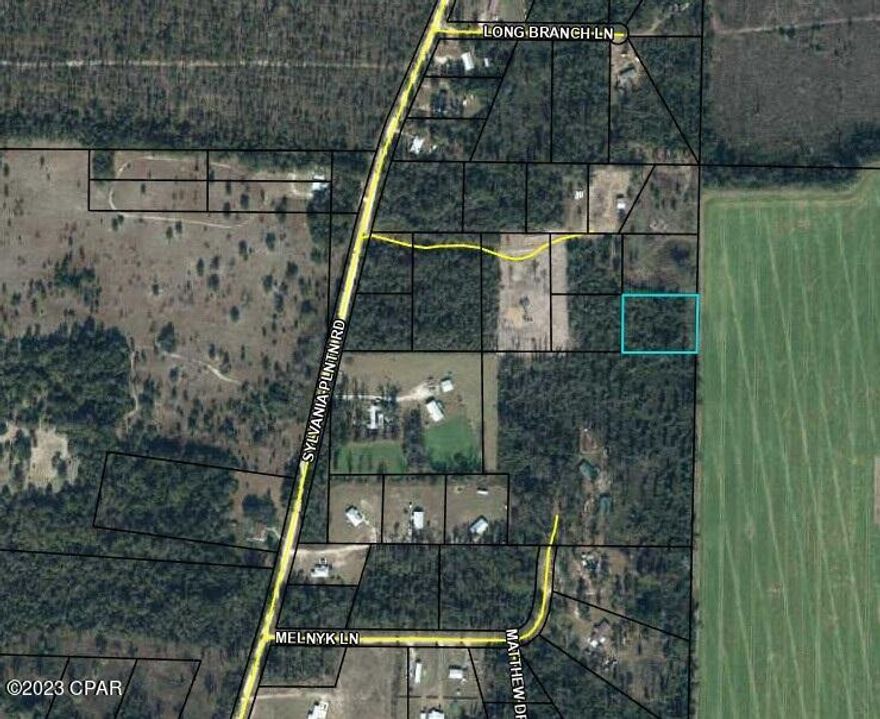 1.18 acre lot off of Sylvania Rd in Greenwood FL offered as its.  The lot is off the road and has a 60 ft deeded easement to it.  There the power poles on the cleared area of the easement. All sizes are approximate please verify accordingly.