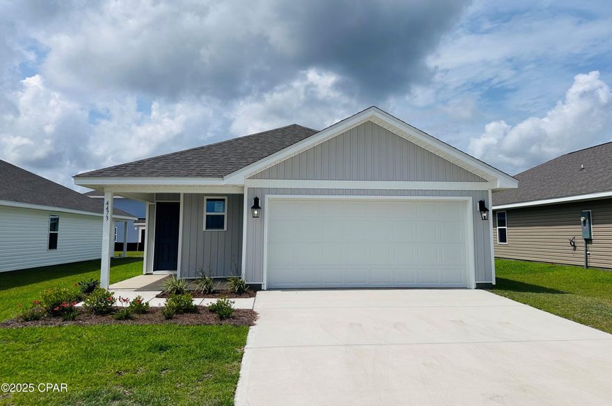 Welcome to 5041 Windrow Way located in Panama City, Florida. The Jemison is a comfortable, spacious floor plan that is a great addition to our beautiful homes at Titus Park.

The Jemison is a 3-bedroom, 2-bathroom home that has 1637 square feet and has an open floor plan that makes you feel right at home. As you walk up to the home, you will notice the covered front porch next to the two-car garage. This space is perfect for a small patio furniture set to sit and enjoy your evenings while watching the sunsets in Panama City.

When you walk inside, you will see the laundry room to the side and the front hallway leading to the front bedroom and bathroom. Then into the open kitchen and living room where you have plenty of space for enjoying your family time or having friends over. The second bedroom is located to the side and the primary bedroom is located right next to the backdoor that leads you to the covered back porch area. 

Both the kitchen and bathrooms include durable granite counter tops and elegant white cabinetry. The EVP flooring extends throughout the home and soft carpet in the bedrooms. Like all homes in Titus Park, the Jemison is equipped with Smart Home technology and stainless-steel appliances, including a smooth top range, microwave, and dishwasher.

The Jemison is a great choice for you and your family if you're looking for a home in Panama City, Florida. To schedule a tour of this home, stop by our model home or schedule a tour today, you won't be disappointed!