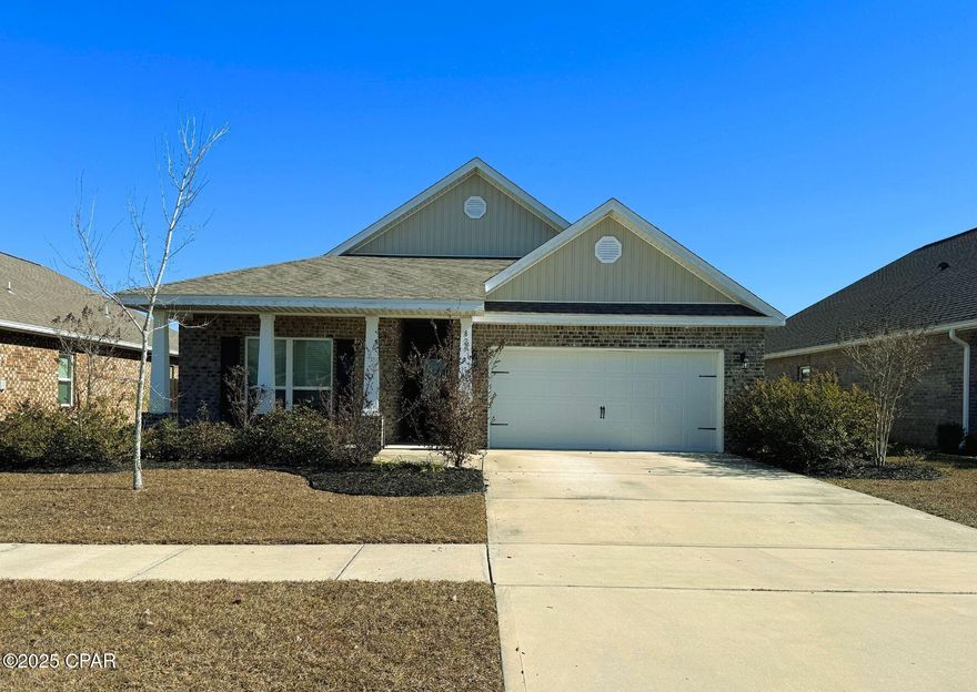 🎉 Special Offer!
Get $500 off first month's rent if you move in by February 1st! 💰

🏡 COME SEE THIS HOME TODAY!
It's the perfect rental home you've been waiting for! ✨ Don't miss out on this amazing opportunity to live in a centrally located, spacious, and stylish home in Panama City! Schedule your tour now! 🗓️

📍 Location, Location, Location!
Centrally located near Tyndall AFB, the Naval Base, and top-rated public and charter schools. Just minutes from shopping 🛍️ and dining 🍽️ options!

✨ Spacious & Stylish Home!
This open floor plan is perfect for entertaining and family gatherings! The master bedroom offers a retreat with an en-suite bath featuring double vanity, shower, private walk-in closet, and an additional large walk-in closet.

🛋️ Modern Features Throughout!

Four-sided brick Delray floor plan
LVP flooring throughout 🪵
Plush carpet in bedrooms 🛏️
Granite countertops in the kitchen 🍳
Beautiful interior doors with brushed nickel hardware
Quality paint and 9' ceilings throughout! 🎨
🍳 Chef's Kitchen!
Open kitchen with center island and corner pantry 🍞. Appliances include stove, microwave, and refrigerator.

🛏️ Comfort & Convenience!

Bedroom 1 includes two walk-in closets
Double vanity and shower
Designer lighting package 💡
Moen faucets and ceiling fans in bedroom 1 and living room 🌬️
🐾 Great Fenced Backyard & Spacious Porch!
Perfect for your furry friends 🐶🐱 and outdoor privacy 🌳. Enjoy your outdoor space in peace and comfort!

🏘️ Great Neighborhood!
Friendly neighbors and a private, peaceful setting make this the perfect place to call home. 🏡🌟

This home has it all—comfort, style, and convenience! Ready to make it yours? Book your viewing today!