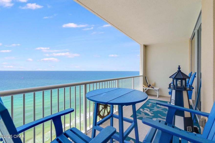 BACK ON THE MARKET AT NO FAULT OF THE SELLER!   Experience the ultimate in coastal lifestyle living in this amazing GULF FRONT PENTHOUSE CONDO offering breathtaking panoramic views of turquoise waters and sugar white sand beaches in one of the area's most highly desired communities!  Sit atop the world on your expansive private balcony, grab your favorite beverage and enjoy the endless Gulf and beach views by day and watch the sky come alive with brilliant color as the sun sets!  This exclusive residence features wall-to-wall floor-to-ceiling glass slider doors that span the entire unit, providing unobstructed Gulf views with access to the Gulf front balcony from the living room and master suite!  Wake to the sights and sounds of the Gulf from your private master suite!  The open concept plan features a large kitchen that offers an amazing Gulf view, tons of cabinet and countertop space, beautiful quartz countertops, an island for additional storage and countertop space, a breakfast bar and a full-sized pantry!   Prepare your favorite beverage at the wet bar, complete with a built-in wine cooler that's sure to please!   There's plenty of room for a dining table between the kitchen and the living room!   Enjoy premium amenities that include direct beach access and resort-style features such as multiple Gulf front pools, 2 indoor heated pools, kiddie pool, 3 hot tubs, poolside bar & grill, fitness center, activities room, tennis and pickleball court, movie theatre, market and gift shop, Starbucks coffee and deli, 3 boardwalks to the beach, high speed elevators, air conditioned walkovers from parking garage, covered garage parking, picnic/grilling area, convention center and a private owner's lounge complete with full kitchen.  Security is provided 24/7 and beach equipment rentals are available on-site to include chairs, umbrellas, and other equipment!   Whether you enjoy it as your primary residence or as an income-producing property allowing you to offer guests the ultimate PENTHOUSE vacation experience, this resort has it all!!  This unit has never been on the rental market and has been lovingly maintained by primary residence owners since construction was completed.  Just imagine the serenity that a PENTHOUSE unit provides since you'll never hear people above you, nor have a plumbing leak from an above unit stain your ceiling or flood your unit!  
Don't miss your chance to own a PENTHOUSE condo located in paradise!  Reach out today for a private tour!