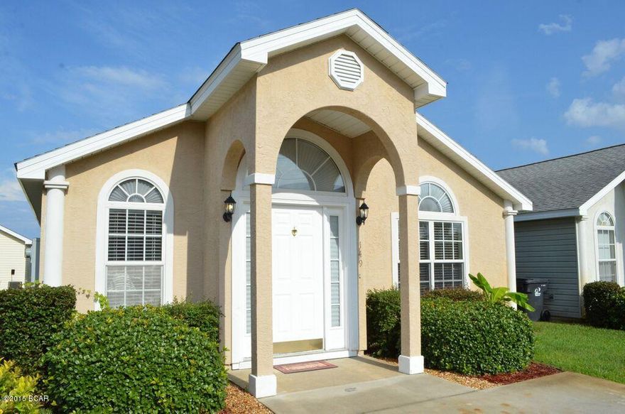 Palm Cove is a subdivision on Panama City Beach, one block off of Front Beach Road and the Gulf of Mexico and within one mile of grocery, hardware stores, restaurants, banks, schools and doctors offices. These homes produce modest returns on short or long term rentals as well. Many permanent residents as well that live there enjoy the golf cart friendly lifestyle as well as the pools and gated entrance with nighttime security. The home is being offered fully furnished with all appliances including the washer and dryer and it is turn key ready for occupancy. Come visit this one today. It is very well taken care of and in fantastic shape.