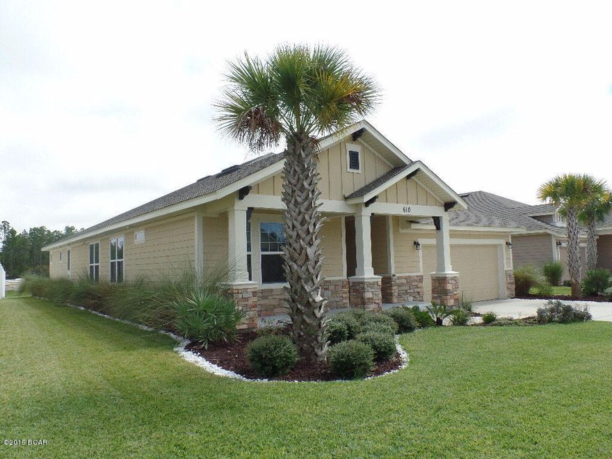 The 4 bedroom, 3 bath spacious SKYVIEW plan is one of the most popular David Weekley floor plans. In a very popular neighborhood and also in a wonderful location, this is THE ultimate plan for easy living. As you enter through the front door of 610 Breakfast Point Blvd, you will first notice the extra wide hallway with beautiful arches. Take an immediate left and you will see a front bedroom next to a full bath which is a perfect private area for guests. The office is next but could even serve as another small bedroom or bonus area. 2 more bedrooms, the laundry room, and a full bath are across from the office. Moving on down the hall is a dining area. Be sure to notice the beautiful crown molding and large squares of tile in this home. You are almost to the fabulous kitchen with its oversized granite island and breakfast bar, recessed lights, gas stove, built-in desk, and pretty backsplash. There is a large pantry along with plenty of cabinets for storing all the groceries and dishes you need. There is also an informal breakfast area next to the screened in back porch. Watch TV or relax in the large family area before retiring in the super Master Bedroom with Trey Ceiling. The attached awesome Master Bath has a garden tub and a separate shower, 2 vanities, and a huge walk in closet for your wardrobe. Schools are very close and shopping can be reached in minutes. Need more details? Seeing is Believing! Check it out! No need to purchase window treatments or appliances. Blinds are on the windows, and the appliances are all there.