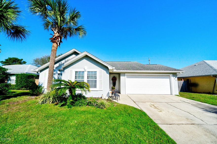 Very desirable neighborhood on the west end of the beach. Less than 1/2 mile to the beach & Pier Park.  Updated flooring, freshly painted, split floor plan. Ac 3 months old-16 sear. Large Living room with gas fireplace & windows looking outside to screened, saltwater pool (salt generator 3 mo. old) & newly painted pool deck for all of those summer days. Split floor plan, move in ready