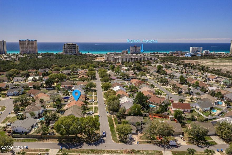 Experience coastal living at its finest in this beautifully maintained 3-bedroom, 2-bath home with a spacious bonus room, located just minutes from the beach. Designed with comfort and style in mind, this home offers an open layout that is perfect for both everyday living and entertaining.

The thoughtfully designed floor plan features generous living spaces, well-appointed bedrooms, and a versatile bonus room that can easily serve as a home office, media room, or guest retreat. The kitchen flows seamlessly into the main living area with gas fireplace, creating an inviting space to gather with family and friends.  The home also boasts a large dining area off the kitchen and laundry room with new washer and dryer. The home features a new A/C unit, roof, garage door, fence, and carpet as well.

Step outside and enjoy the relaxed coastal lifestyle with a fully fenced large backyard and patio area with retractable awning.  The beach is just a short walk or golf cart ride away! 

The community of Summerwood is family friendly with sidewalks and a community pool.  It's conveniently located approximately 1 mile from Pier Park where you can enjoy shopping, dining, and entertainment making this home the perfect blend of location and lifestyle.

Book your showing before it's gone.