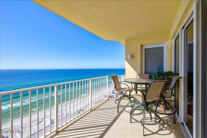 CURRENTLY UNDER CONTRACT, SELLER ACCEPTING BACKUP OFFERS*  Welcome to Boardwalk Beach Resort! This stunning 2BR/2BA condo comes furnished and is located on the 15th floor has a spectacular view of the gulf. When you enter this beachy condo the first thing you will notice is the unique mosaic pattern on the floor. On your left you will find the guest bedroom and guest bath. To your right you there are a couple of closets for extra storage. Continuing down the hallway you will enter into the kitchen. The kitchen features granite countertops, breakfast bar, refrigerator, range, microwave, pantry and lots of cabinets. The kitchen opens up to the living room which features sliding glass doors that lead to the balcony. The views from the balcony are breathtakingly beautiful, especially during... the sunset. Next to the living room is the master bedroom and bath. The master bedroom showcases large glass windows with a spectacular view of the gulf. The master bath has a double vanity sink, garden tub, separate shower, and a walk-in closet. All sizes, ages are approximate, please measure and/or verify if important.