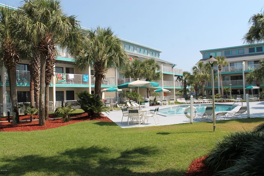 'CURRENTLY UNDER CONTRACT, SELLER ACCEPTING BACKUP OFFERS' must be placed at the beginning of the Public Remarks. CUTE & Convenient!!! Nautical Watch is a Gulf front complex with low-rise buildings. This one bedroom, ground floor unit has a peek-a-boo Gulf view from the bedroom. It's only 100 steps to toes in sand! It is the nearest building to the water after the beachside buildings. Talk about convenience...if you get thirsty or need to use the restroom, just go to your condo. There and back in minutes! It has a wonderful pool and courtyard view. Only thirty steps to take a dip in the pool.



This is an end unit. No steps...easy access with luggage and groceries.



A $10,000 kitchen remodel is less than a year old. New white diamond 3cm quartz countertops. New LG black stainless steel