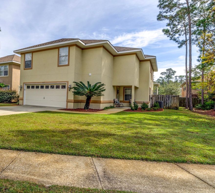 This beautifully updated, 2,300 square foot home is privately situated in the rear of the highly desirable neighborhood of Driftwood Estates with a private, vacant, HOA maintained area to the right of the property. This home features 4 spacious bedrooms with massive closets in each room and a private, manicured, fenced-in backyard with patio. There is one bedroom located on the main living area that could be used as an office or study. The open concept kitchen and living area is perfect for entertaining guests. With beautiful stainless steel appliances, granite countertops, an abundance of cabinets, lots of natural light, cathedral ceilings, fireplace and beachy-grey ceramic tile floors, you will fall in love the moment you walk in. Hardwood banisters lead to the upper level with a split level floor plan for the master and guests. The master bedroom features tray ceiling, an en-suite master bath with double vanities, tub, a separate shower and a giant walk-in closet. A brand new AC unit was installed last year with high energy efficiency with a "smart" Wi-Fi connected thermostat that can be controlled from your phone. The Driftwood community features a large community pool as well as Driftwood Estates Park which includes community room, basketball goals, grills, multi-purpose fields, tennis, pavilions, picnic tables, playgrounds, restrooms and walking trails.
Driftwood Estates is highly sought after because of it's convenient location near the Choctawhatchee Bay, Sacred Heart Hospital, shopping and dining at Grand Boulevard, as well as the most desirable, pristine sandy white beaches of the Gulf of Mexico. This neighborhood is minutes from 30-A, Destin and Panama City Beach. This home is a must see, so call today for your private showing before it's gone! Seller has a survey available to save buyer money at closing. This is a phenomenal value for a large home this close to the Bay. This home is a must see, so call today for your private showing before it's gone! While all information and measurements are deemed accurate, buyer should verify if important.