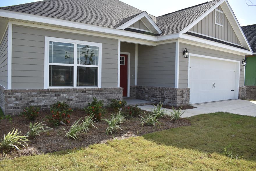 BRAND NEW!   Be the first to live in this beautiful new construction 4 bedroom home in a the fantastic Lynn Haven neighborhood of College Point.  This beautiful home has all of the bells and whistles you are looking for including luxury vinyl plank, custom high end cabinetry with gorgeous granite, stainless appliance package including ultra-quiet dishwasher, trayed ceilings in living room and spacious master bedroom.  You will love the large back porch!  Plenty of storage including pantry and additional linen closets in HUGE laundry room!