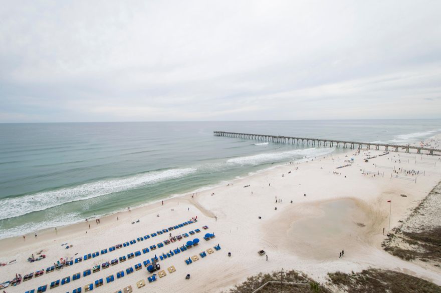 This is the one you've been looking for... Gulf Front Bedroom and Living Room. Extensive upgrades throughout. West tower, 12th floor, walking distance to Pier Park. Fully furnished and ready for a new owner. Reserved beach chairs are included. This also gives you first right of refusal on renewing the chairs for next year.