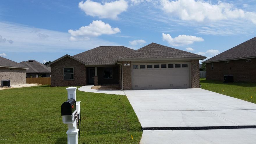 Construction complete. 3 bedroom 2 bath split plan all brick home that offers front porch, master bath with his & hers double shower with Rain maker (3 shower heads) & shower seats on both ends, Master bedroom with rope lighting & walk in closet. The kitchen is a dream with all real wood cabinets, solid surface countertops, & stainless steel upgraded appliances. There are cabinets in the laundry room. Living room with & electric fire place & crown molding. Home comes with a security system and generator ready electrical outlet with cord. Outdoors there is an enclosed screen patio, outside shower and sprinkler system. Home is built to 140 MPH wind code. At Bylsma Manor Estates with many homes already built and waiting for you to tour. If important measurements should be verifie