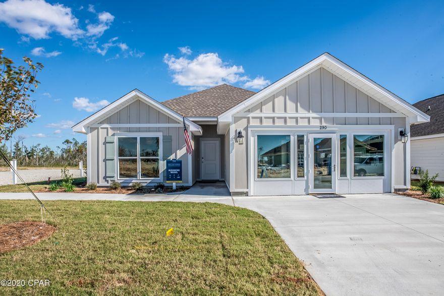 New construction by Truland Homes in the highly desirable Callaway Area! With 3 Bedrooms and 2 Baths, this Denali open floor plan home is a must-see, with a stunning interior featuring 10' high ceilings in the main living areas and a 9' tray ceiling in the master suite. Luxury Vinyl Plank floors, granite countertops, and so much more are found throughout the home. The exterior boasts of Hardi Board on all four sides, Tankless Gas Water Heater, and a completely landscaped yard with a sprinkler system. Offering added innovative technology and convenience, this home is equipped with a SMART Things hub, a Ring security doorbell, a Samsung tablet, and a Nest energy-efficient thermostat. Conveniently located to shopping, recreational parks, schools, and Tyndall Air Force Base.