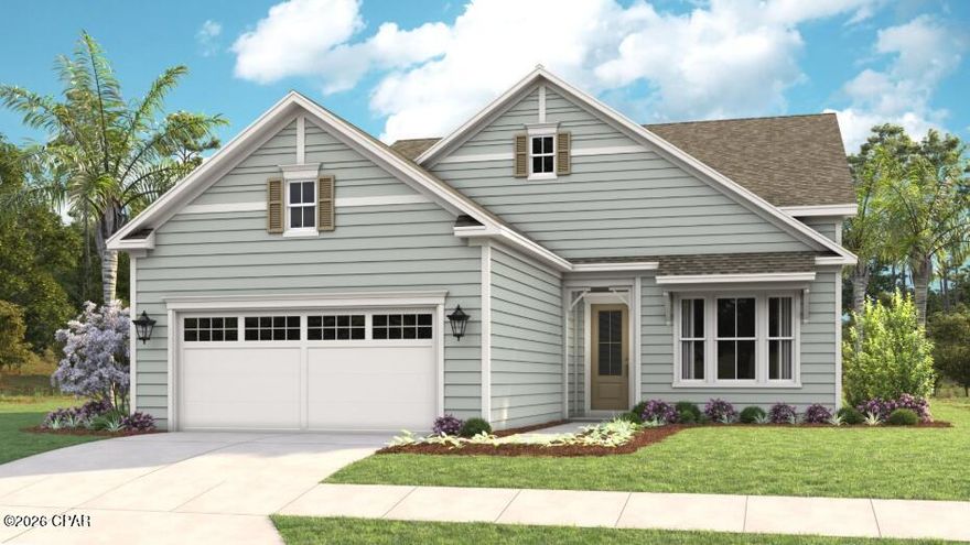 Beautiful Lila floorplan offering 4 bedrooms, 3 full baths, a bonus room, peaceful water views, and a 2-car courtyard garage. Ideally located near the white sand beaches of 30A, Pier Park, TopGolf, and an expanding collection of dining and shopping. The area is experiencing significant growth with the upcoming 87-acre TMH/FSU Medical Campus, the future West Bay retail center with over 50,000 sq. ft. of shopping and dining, and a Publix expected Spring 2026. Located within Saltgrass at Ward Creek, residents will soon enjoy community amenities including a resort-style pool, cabana, and pickleball courts, creating the perfect environment for both relaxation and recreation. Lawncare included in HOA. PRICES SUBJECT TO CHANGE. Photos of a decorated model home are for reference only. Actual home will differ.