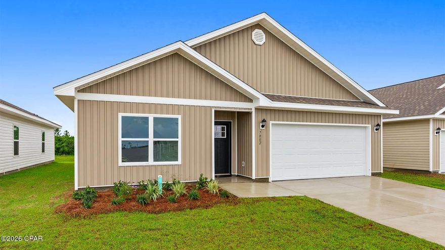 Welcome to the Beau, located at the popular Liberty community in Panama City, Florida. The Beau is one of our popular one-story floor plans used in many communities across the country, making it an excellent choice for a new home. With this 4 bedroom, 2 bath home, you will see 1,799 square feet of spacious living perfect for a small family to enjoy comfortably.

As you walk inside the Beau, you will see the long main hallway leading you to the open living room and kitchen. The 9' ceilings throughout the home add to the feeling this of open, spacious floorplan. Engineered vinyl plank flooring throughout the main areas offer a sleek, low-maintenance way to keep your floors looking great while soft carpet in the bedrooms keep your feet cozy. The kitchen and bathrooms feature granite countertops and white cabinetry, a walk-in pantry, and a large island ideal for family and guests to enjoy your meals together. The primary bedroom has its own bathroom featuring a spacious walk-in closet, a double vanity, and a separate walk-in shower and tub. Each room in the house has large windows that allow plenty of natural light in to brighten your mood and home up.

On the exterior of the home, you will see durable vinyl siding and each home comes standard with a sodded yard, dimensional shingles, and more. The Beau also features a covered back patio.

Sidewalks line every street so you can enjoy the unbeatable Florida sunsets and sunrises on your walk with the kids or the dogs or on your way to the pool at the Liberty clubhouse. Our Liberty community features underground utilities making it less susceptible to damage from severe weather leading to fewer outages and more reliable service!
 
Residents of Liberty can enjoy exclusive access to two amenity centers, complete with two pools, a children's splash pad, a playground for endless fun, and a well-equipped fitness center. Our second amenity center features a basketball court and two pickleball courts for competitive play!

Embrace the lifestyle you deserve where every detail is curated for your ultimate enjoyment. Situated off Star Avenue, this address is a stone's throw away from downtown Panama City's vibrant scene and the esteemed Tyndall Air Force Base, making it an exceptional choice for military personnel. Schedule an in-person or virtual tour today!