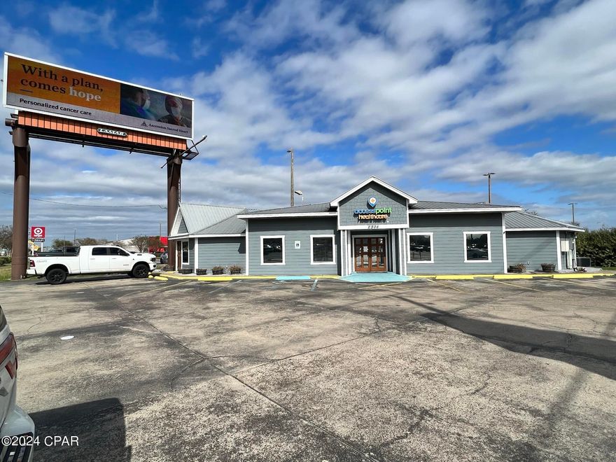 Once in a lifetime opportunity to buy one of the best High Traffic corners in Panama City. Corner of 23rd Street and Hwy 77 both are 4 lane, in the heart of the city. This medical building 

Traffic count is 21,347 daily on 23rd, and 27,219 on Hwy 77. Almost 10 million cars a year go by this property (from RPR stats) The sale also includes a Giant Billboard with $1,667 a month income. (renews next april for more). Currently leased Tenant pays monthly taxes.

Over 4,000 sf of Medical space. Has a Reception room, lab room, X-ray room, Large office, trauma room, staff room, 2 storage rooms, waiting room and 6 exam rooms. Also has a metal roof, ample parking, Large corner lighted pole sign at the corner by red light for high visibility. 

Corner lot is 115x130. over 1/3rd of an acre.

** The seller is going to accept contracts for 30 days and on Oct 5th they will select the wining buyer based on price and terms. 
** information herein is as an estimate only and is not guaranteed for accuracy.