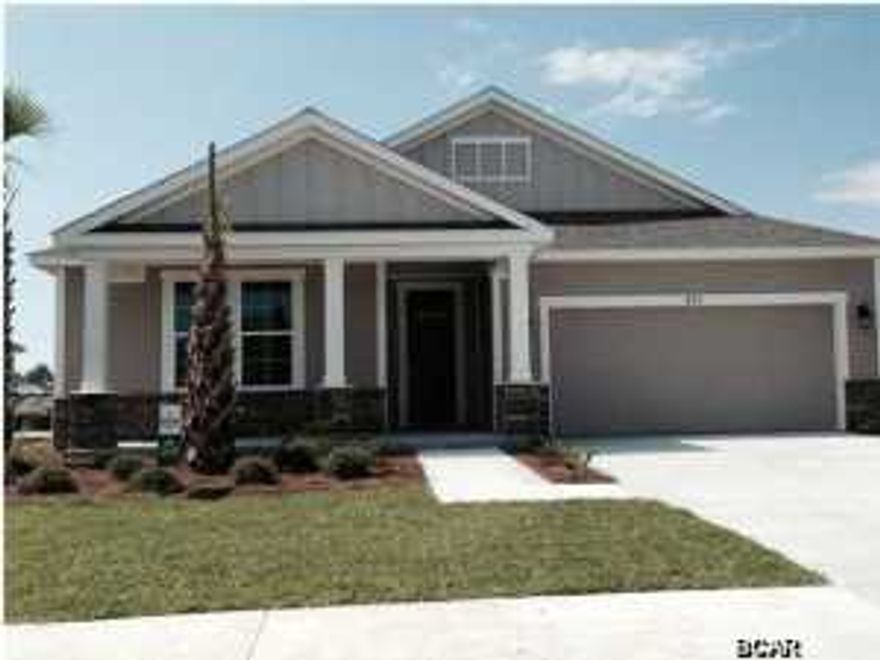 This house is a new construction Model Home Example and not the actual house being built. The home has a Mako floor plan with a Coastal Elevation. A Samuel Taylor built home includes standard features such as designer carpet in main areas and bedrooms, 8 ft. 2 panel craftsman interior door package, brushed nickel fixtures and faucets throughout, insulated (R19) interior common walls and insulated (R38) ceilings, and durable Sherwin Williams premium interior wall paint. Kitchen features stainless steel appliance package (range, dishwasher, & microwave) and oversized 36'' wood cabinetry with crown molding, and granite counter tops. Full bathrooms include raised vanity heights, large tile flooring in bathrooms and laundry rooms, 2 x 6 Exterior Wall Construction, and hurricane tie down